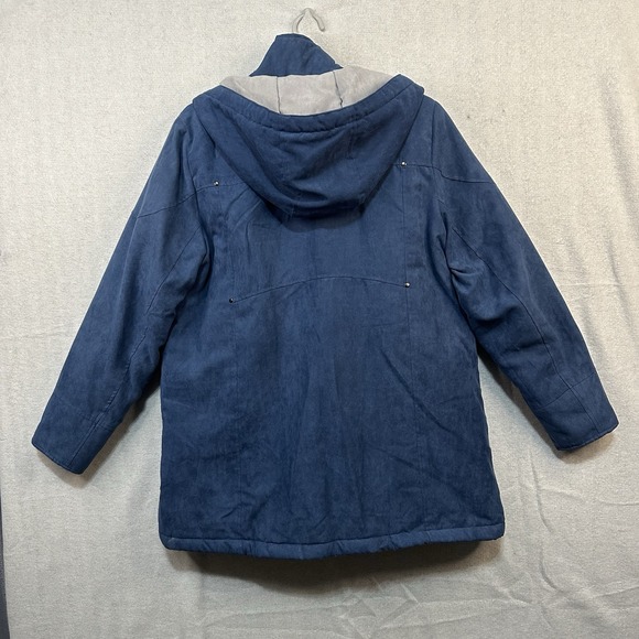 Forecaster Of Boston Teal Blue Large Women's Coat Hooded Full Zip & Button - Picture 2 of 10